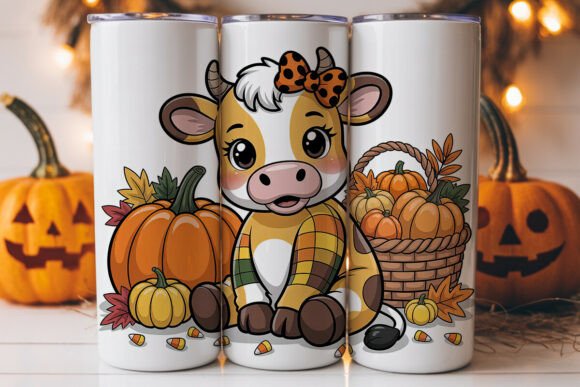Autumn Cow Tumbler Wrap