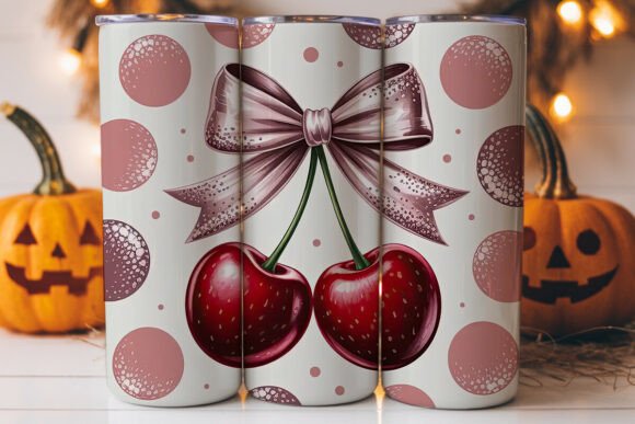 Cherry Bow Tumbler Wrap PNG Review