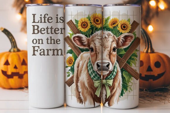 Cute Calf on the Farm 20oz Tumbler Wrap
