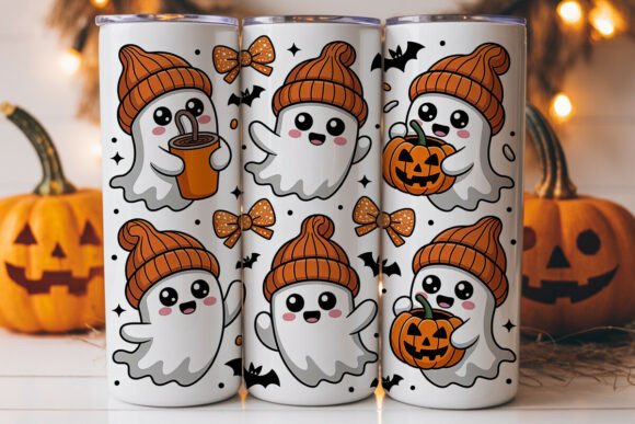 Cute Halloween Ghosts Tumbler Wrap