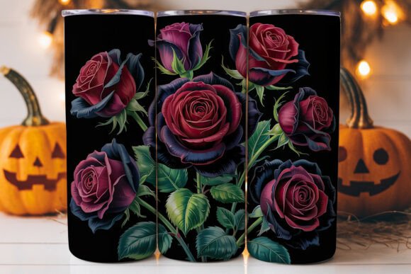 Dark Red Roses 20oz Tumbler Wrap