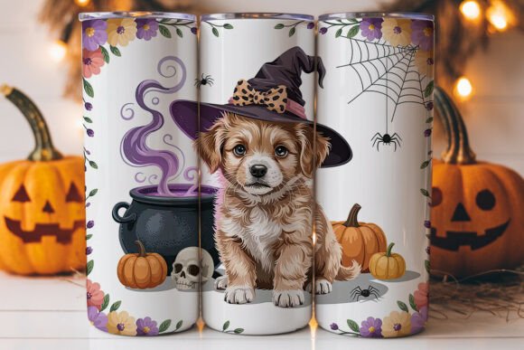 Halloween Witchy Puppy 20oz Tumbler Wrap