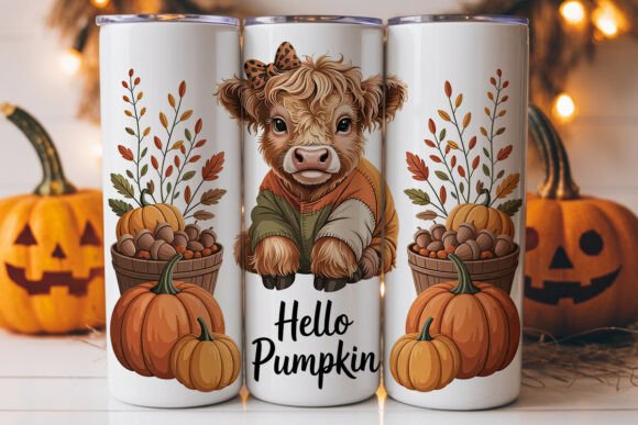 Highland Cow Fall 20oz Tumbler Wrap