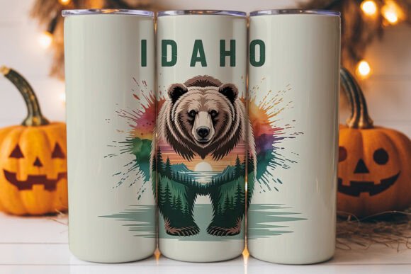 Idaho Bear Sunset 20oz Tumbler Wrap