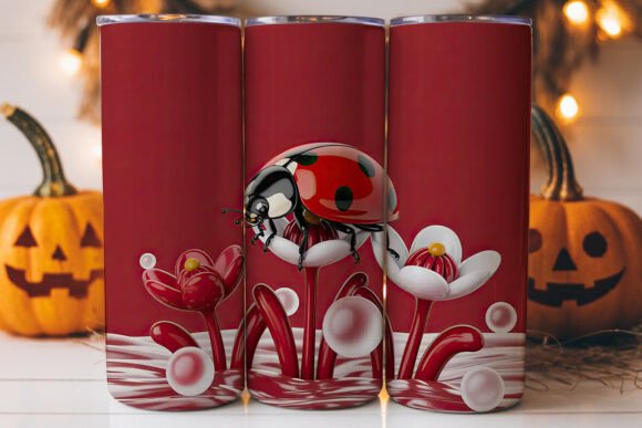 Ladybug Floral 20oz Tumbler Wrap