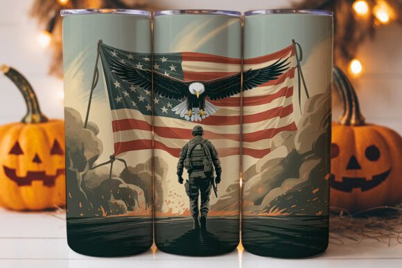 Patriotic Eagle Soldier 20oz Tumbler