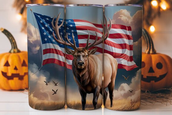 Patriotic Elk 20oz Tumbler Wrap
