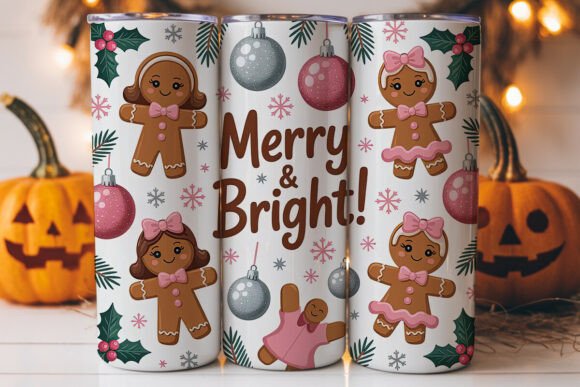 Pink Gingerbread Christmas 20oz Tumbler