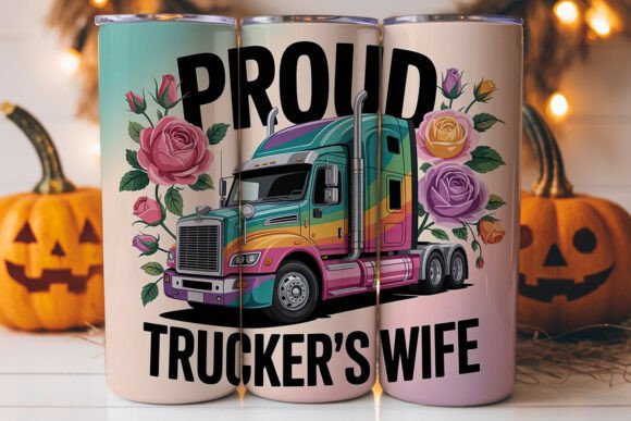 Proud Trucker s Wife 20oz Tumbler Wrap