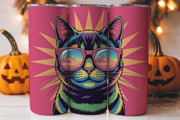 Retro Cat 20oz Tumbler Wrap