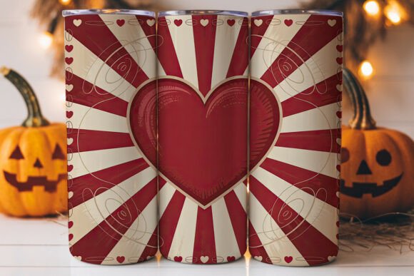 Retro Red Heart 20oz Tumbler Wrap