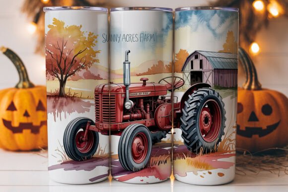 Rustic Farm Tractor 20oz Tumbler Wrap