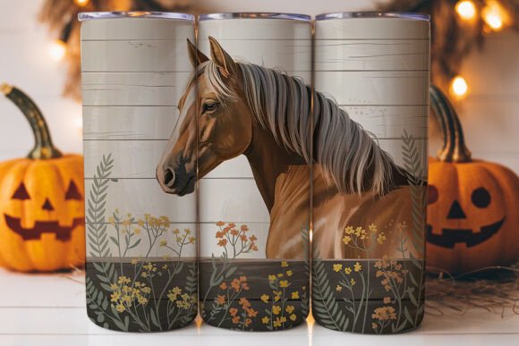 Rustic Palomino Horse 20oz Tumbler Wrap