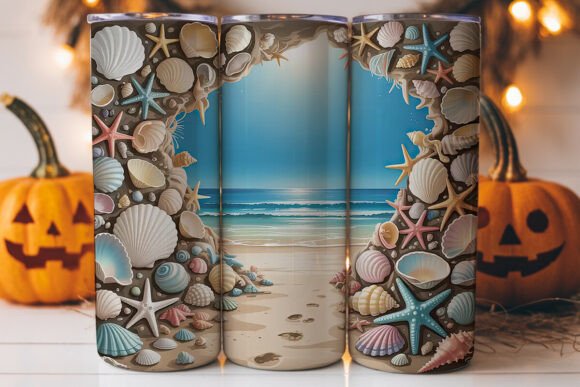 Seashell Beach Cave 20oz Tumbler Wrap