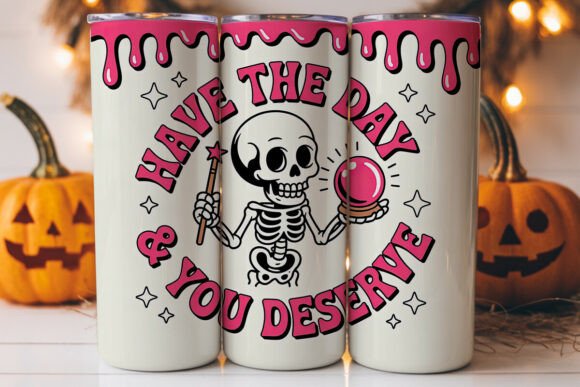 Spooky Cute Skeleton Tumbler Wrap
