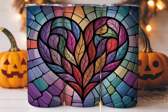 Stained Glass Heart 20oz Tumbler Wrap