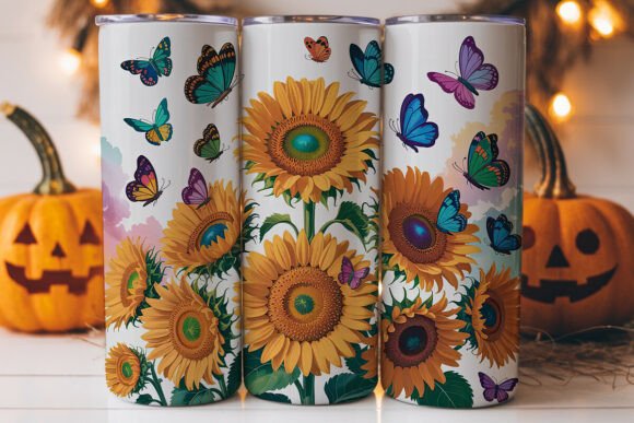Sunflower Butterfly Tumbler Wrap
