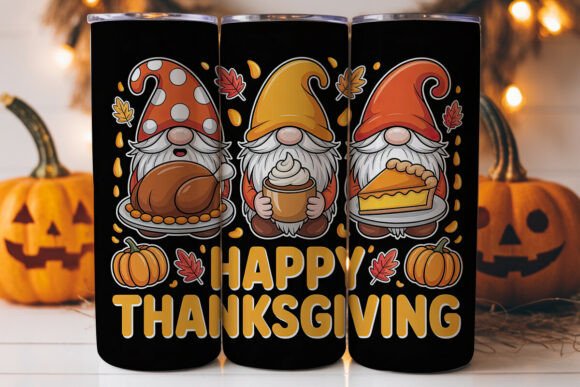 Thanksgiving Gnomes 20oz Tumbler Wrap