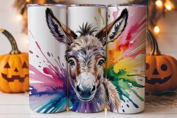 Watercolor Baby Donkey 20oz Tumbler Wrap