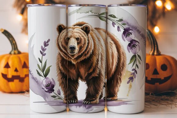 Watercolor Bear Lavender 20oz Tumbler
